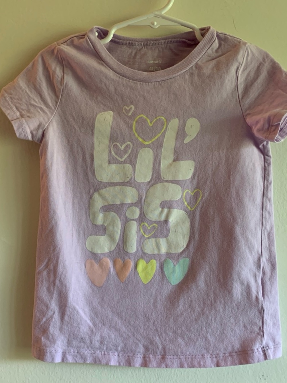 Lil' Sis Lavender Graphic Tee - Kids' Cute Heart Top
